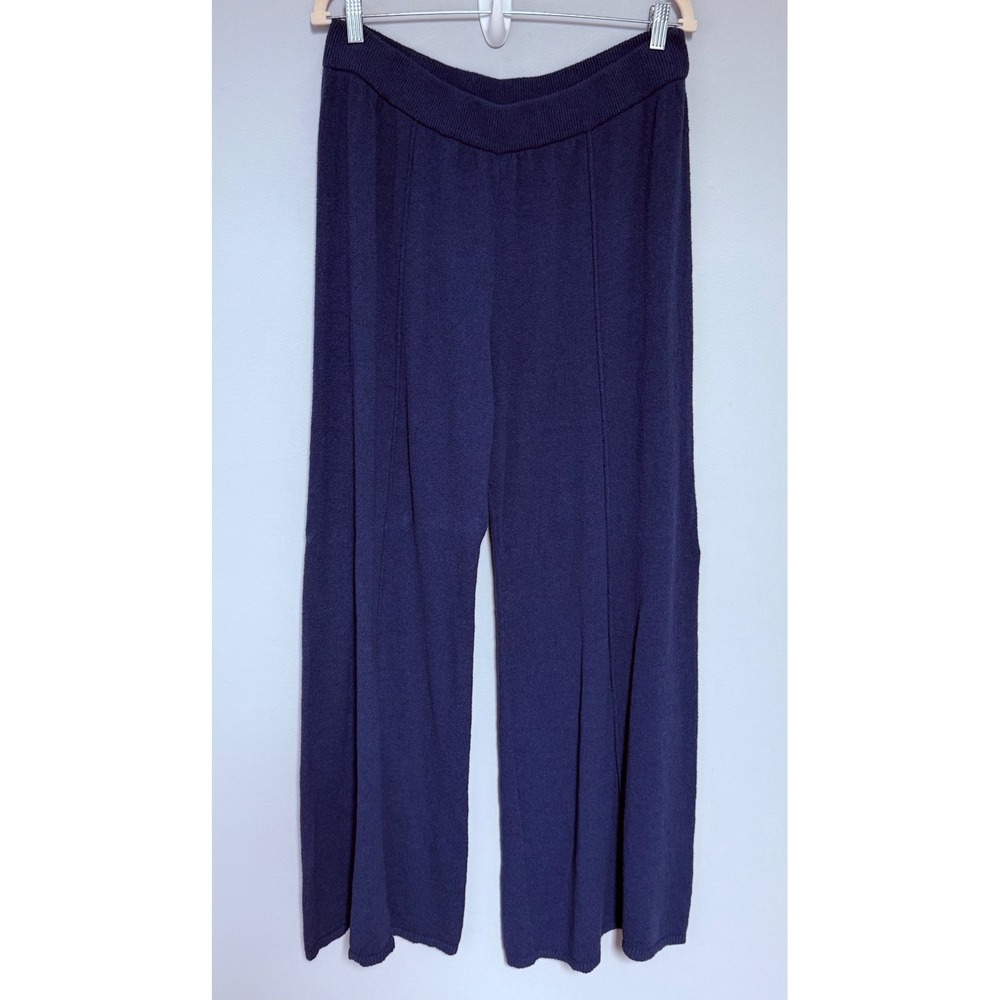 Natural Life Knit Wide Leg Lounge Blue Pants Seam Detail Pull On Boho Size XL